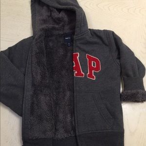 Gap Kids Fully Faux fur lined zip up hoodie